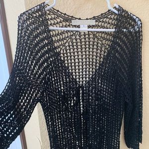 Beautiful lightweight crochet cardigan sweater.  Size L.